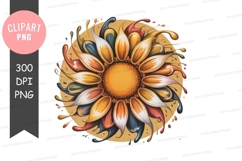Vibrant sunflower clipart png Product Image 1