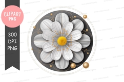 Elegant white flower clipart png Product Image 1