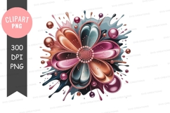 Abstract flower with paint splatter Product Image 1