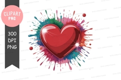 Colorful heart splash png Product Image 1