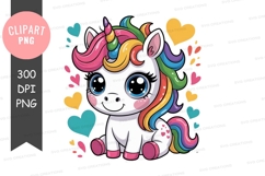 Colorful unicorn clipart png Product Image 1