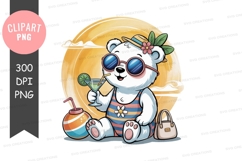 Relaxing polar bear clipart png Product Image 1