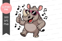 Dancing rhino clipart png Product Image 1