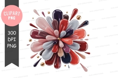 Colorful nail polish explosion clipart png Product Image 1