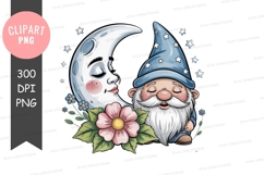 Moon and gnome clipart png Product Image 1