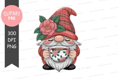 Cozy gnome drinking tea png Product Image 1