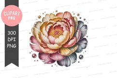 Colorful flower clipart png Product Image 1
