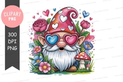 Whimsical valentine gnome png Product Image 1