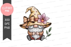 Whimsical gnome with flower hat png Product Image 1