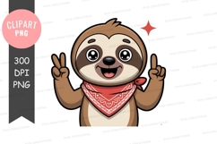 Happy sloth clipart png Product Image 1