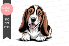 Happy basset hound puppy clipart png Product Image 1