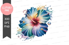 Colorful hibiscus flower clipart png Product Image 1