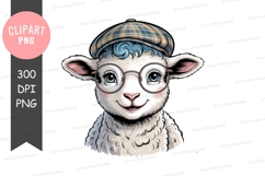 Intellectual lamb clipart png Product Image 1