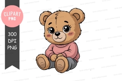 Cute cartoon bear clipart png Product Image 1