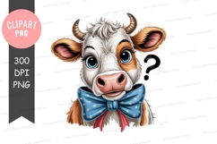 Curious cow with bowtie Product Image 1
