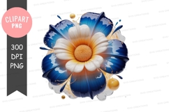 Blue and white daisy clipart png Product Image 1