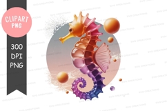Colorful seahorse clipart png Product Image 1