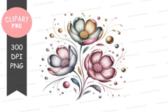 Elegant floral illustration clipart png Product Image 1