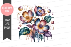 Colorful floral bouquet clipart png Product Image 1