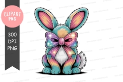 Colorful easter bunny clipart png Product Image 1