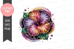 Vibrant hibiscus flower clipart png Product Image 1