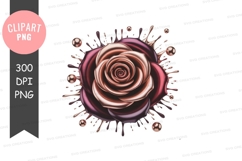 Rose with copper splash clipart png Product Image 1