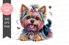 Colorful yorkshire terrier clipart png Product Image 1