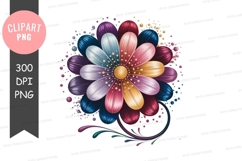 Colorful flower clipart png Product Image 1