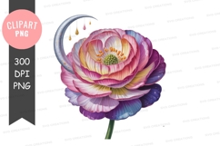 Dreamy flower with crescent moon Product Image 1