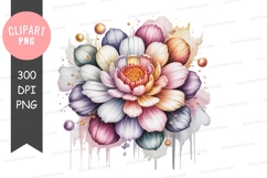 Colorful floral bouquet clipart png Product Image 1