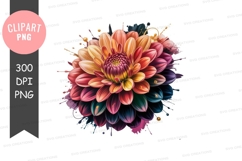 Colorful flower clipart png Product Image 1