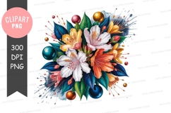 Vibrant floral bouquet clipart png Product Image 1