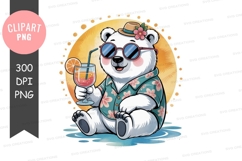 Relaxing polar bear clipart png Product Image 1