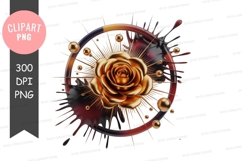 Golden rose with radiant burst Product Image 1