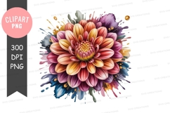 Vibrant flower splash clipart png Product Image 1