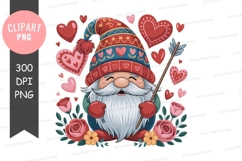 Valentine's day gnome clipart png Product Image 1