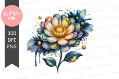 Colorful flower clipart png Product Image 1