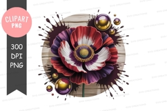 Vibrant poppy flower clipart png Product Image 1