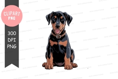 Happy doberman puppy clipart png Product Image 1