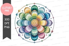 Colorful flower clipart png Product Image 1