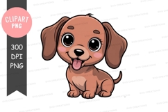 Cute cartoon dog puppy clipart png Product Image 1