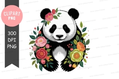 Charming panda with floral crown Product Image 1