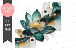 Elegant teal lotus flower Product Image 1