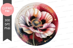 Elegant poppy flower clipart png Product Image 1