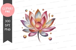 Elegant lotus flower clipart png Product Image 1