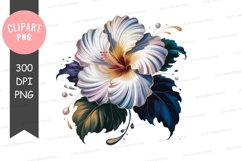 White hibiscus flower clipart png Product Image 1