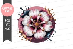 White flower with colorful splash Product Image 1