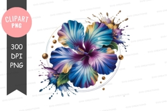 Vibrant blue and purple hibiscus flowers with golden accents Product Image 1