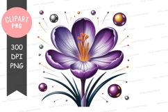 Vibrant purple flower clipart png Product Image 1