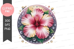 Pink hibiscus flower clipart png Product Image 1